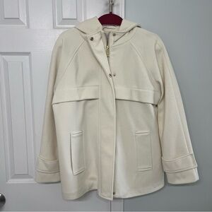 NEARLY NEW Ivory/Off-White Nine West Hooded Coat